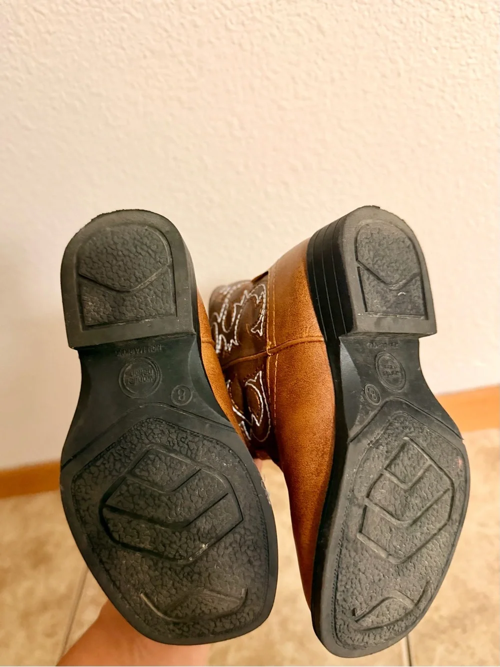Kids Brown Western Cowboy Boots - Classic Stitch Detail